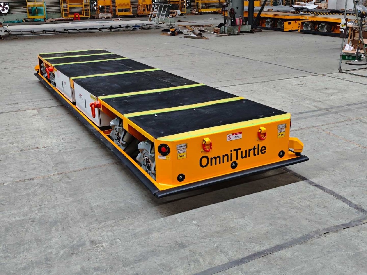 Применение всенаправленного AGV грузоподъемностью 10 тонн для транспортировки компонентов