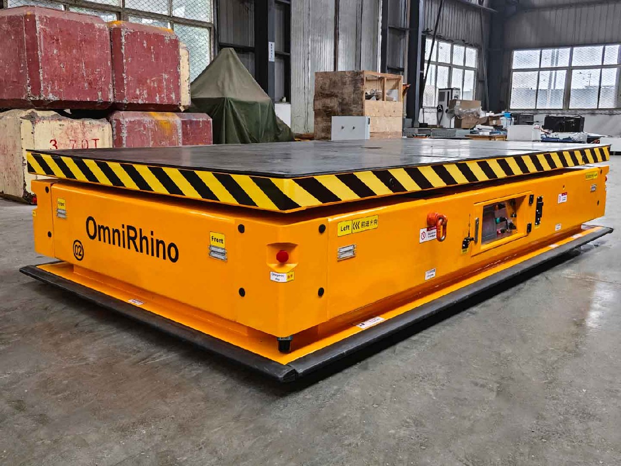 Применение всестороннего AGV грузоподъемностью 20 т для транспортировки узлов